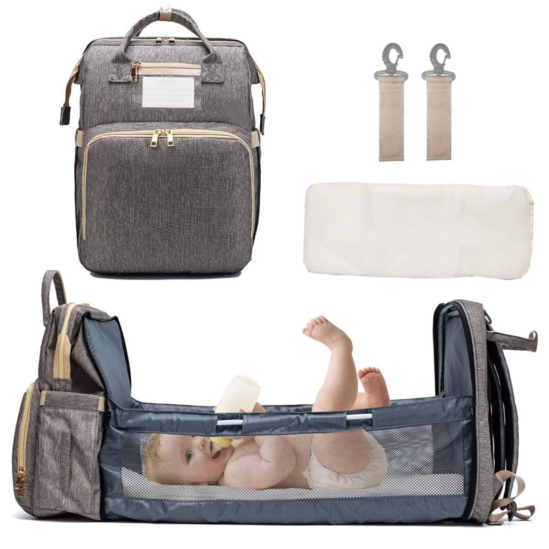 Fold-n-Go™ 3-In-One Expanding Diaper Bag Baby Portable Bassinet