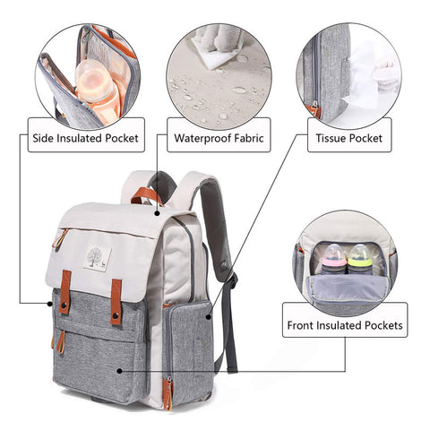Fold-n-Go™ Cascade Backpack Diaper Bag